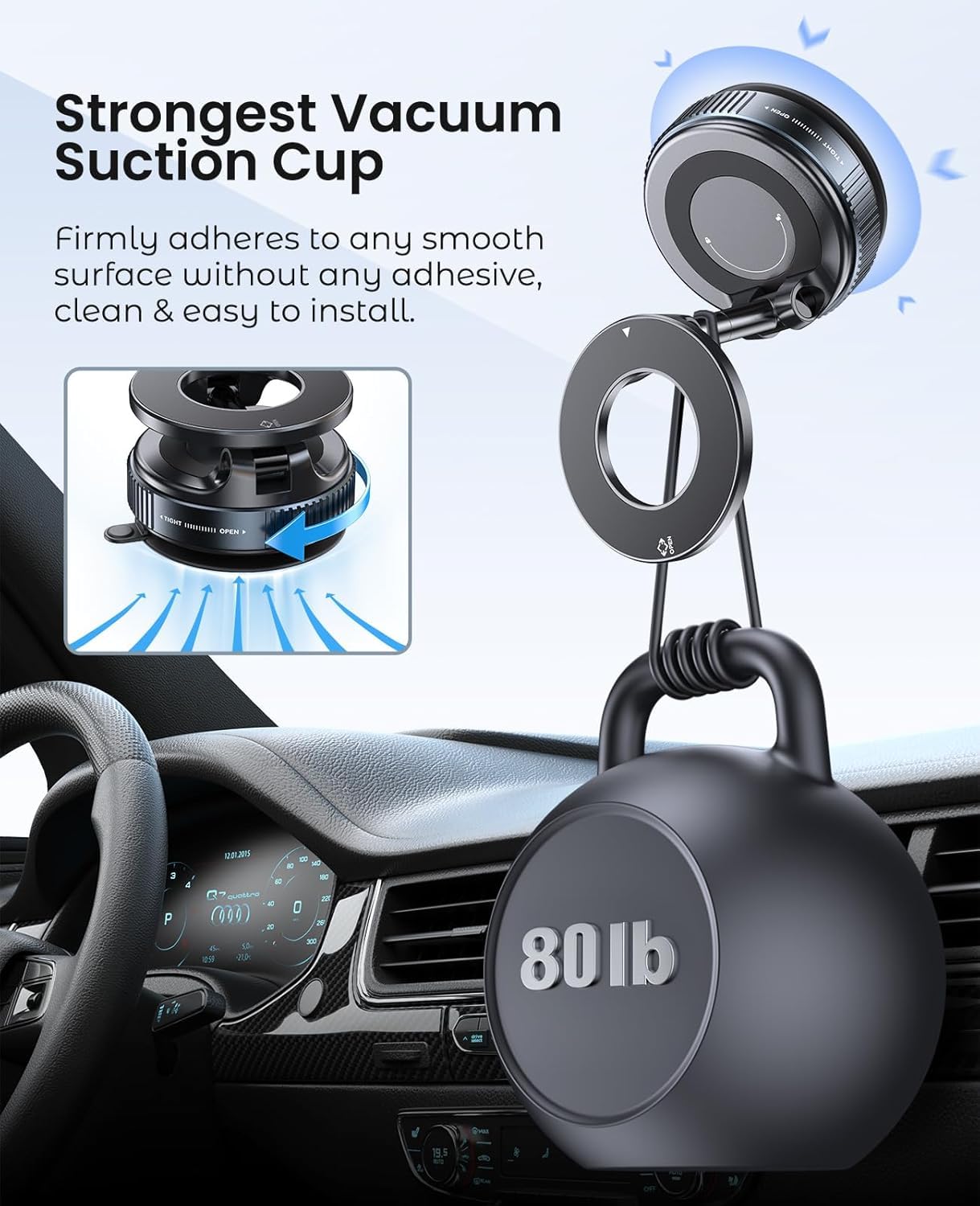 Vacuum Magnetic Suction Cup Phone Holder Mount