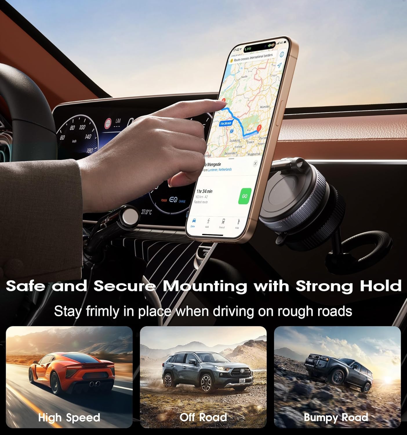 Vacuum Magnetic Suction Cup Phone Holder Mount