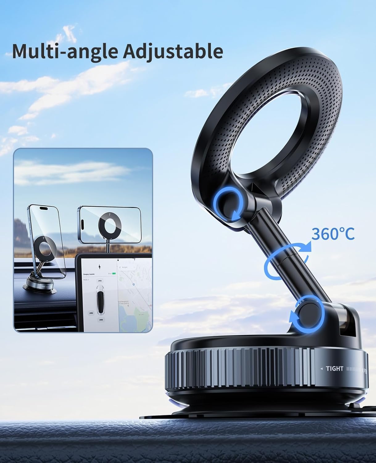 Vacuum Magnetic Suction Cup Phone Holder Mount